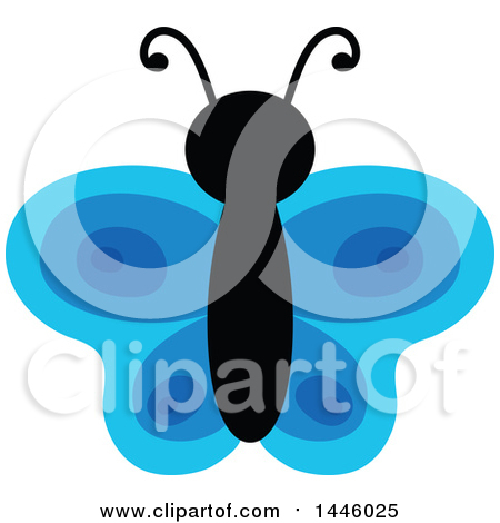 Clipart of a Blue Butterfly - Royalty Free Vector Illustration by visekart