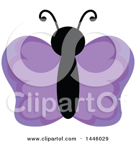 Clipart of a Purple Butterfly - Royalty Free Vector Illustration by visekart