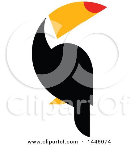 Clipart of a Flat Styled Toucan Bird - Royalty Free Vector Illustration by elena