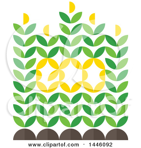 Clipart of a Corn Crop with the Word Eco in the Center - Royalty Free Vector Illustration by elena