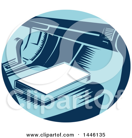 Clipart of a Retro Woodcut Book on a Passenger Car Seat - Royalty Free Vector Illustration by patrimonio