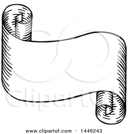 Vertical paper scroll outline drawing Royalty Free Vector