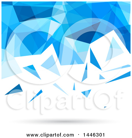 Clipart of a Blue and White Low Poly Geometric Background - Royalty Free Vector Illustration by KJ Pargeter
