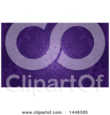 Clipart of a Purple Mandala Business Card or Background Design - Royalty Free Vector Illustration by KJ Pargeter
