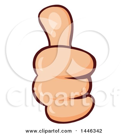 Clipart of a Cartoon White Thumb up Emoji Hand - Royalty Free Vector Illustration by Hit Toon