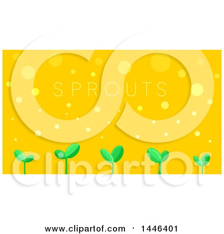 Clipart of a Row of Sprouts with Text on Orange - Royalty Free Vector Illustration by BNP Design Studio