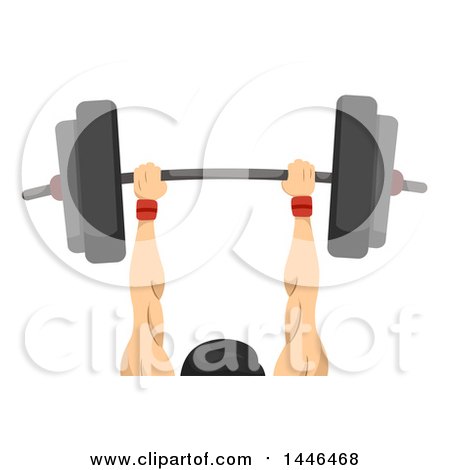 Clipart of a Strong Man Lifting a Barbell, Performing the Clean and Jerk - Royalty Free Vector Illustration by BNP Design Studio