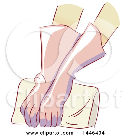 Clipart of a Woman in Vintage Gloves, Holding a Clutch - Royalty Free Vector Illustration by BNP Design Studio
