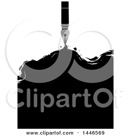 Clipart of a Fountain Pen and Blank Ink - Royalty Free Vector Illustration by BNP Design Studio
