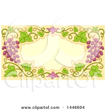 Clipart of a Frame Bordered with Graphes and Vines - Royalty Free Vector Illustration by BNP Design Studio