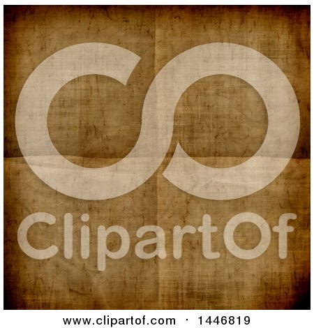 Clipart of a Vintage Creased Paper Background with Burnt Edges - Royalty Free Illustration by KJ Pargeter