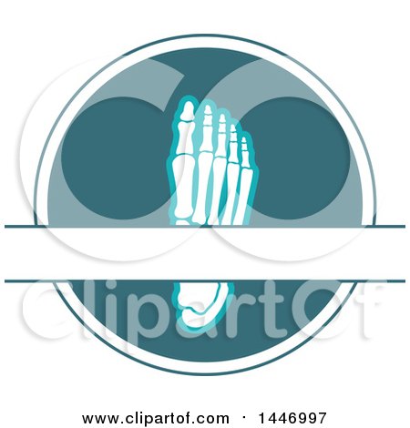 Clipart of a Human Foot with Visible Bones in a Circle with Text Space - Royalty Free Vector Illustration by Vector Tradition SM