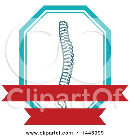 Clipart of a Human Spine with Banners - Royalty Free Vector Illustration by Vector Tradition SM
