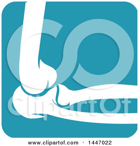 Clipart of a Blue and White Human Elbow Joint Icon - Royalty Free Vector Illustration by Vector Tradition SM