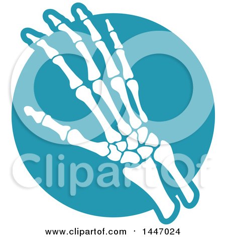 Clipart of a Human Wrist and Hand over a Blue Circle - Royalty Free Vector Illustration by Vector Tradition SM