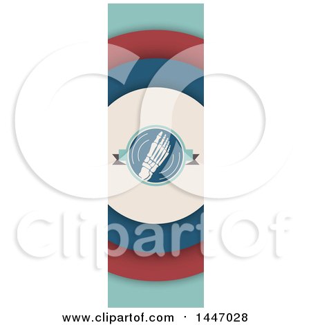 Clipart of a Retro Styled Vertical Foot Banner - Royalty Free Vector Illustration by Vector Tradition SM