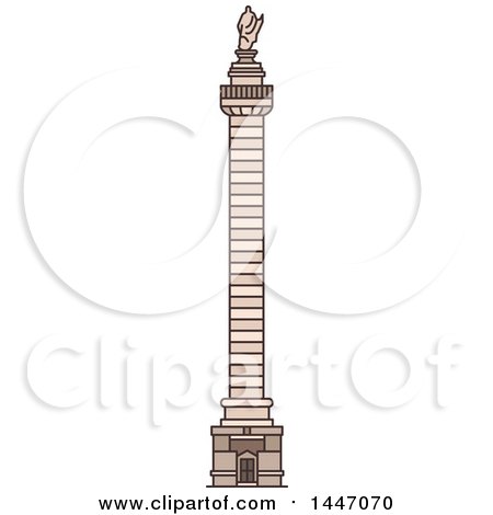 Clipart of a Line Drawing Styled Italian Landmark, Trajan Column - Royalty Free Vector Illustration by Vector Tradition SM