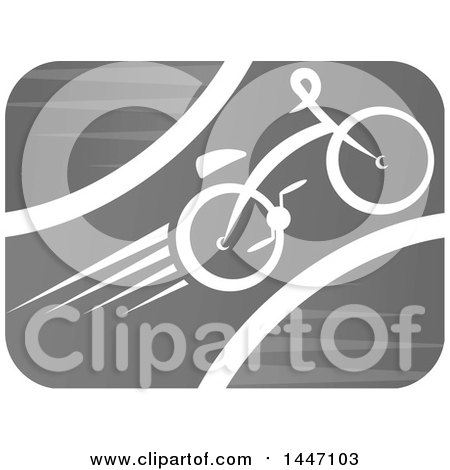 Clipart of a Grayscale Bicycle Icon - Royalty Free Vector Illustration by Vector Tradition SM