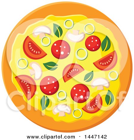 Clipart of a Pizza - Royalty Free Vector Illustration by Vector Tradition SM