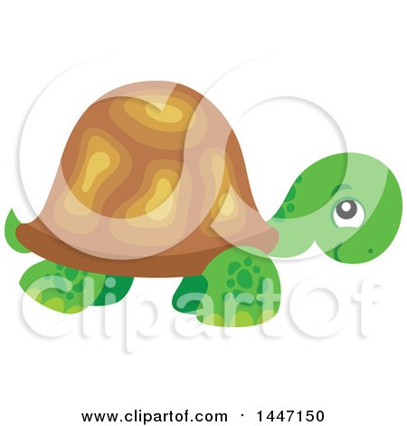 Clipart of a Cute Tortoise Turtle - Royalty Free Vector Illustration by visekart