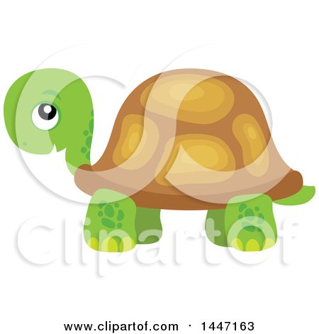 Clipart of a Cute Tortoise Turtle - Royalty Free Vector Illustration by visekart