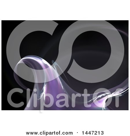 Clipart of a Background of Purple Waves on Black - Royalty Free Vector Illustration by dero