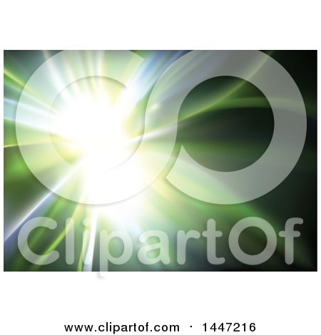 Clipart of a Background of Bright Light and Green - Royalty Free Vector Illustration by dero