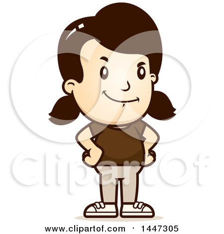 Clipart of a Retro Proud Caucasian Girl - Royalty Free Vector Illustration by Cory Thoman