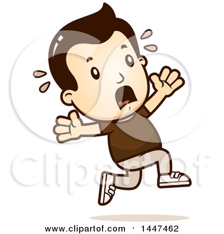 Clipart of a Retro White Boy Running Scared - Royalty Free Vector Illustration by Cory Thoman