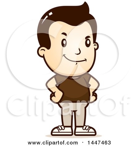 Clipart of a Retro Proud White Boy - Royalty Free Vector Illustration by Cory Thoman