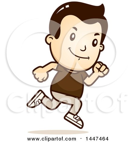 Clipart of a Retro White Boy Running - Royalty Free Vector Illustration by Cory Thoman