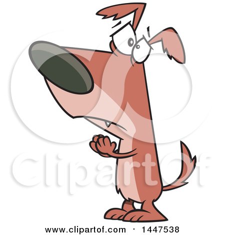Clipart of a Cartoon Dog Begging and Pleading - Royalty Free Vector Illustration by toonaday