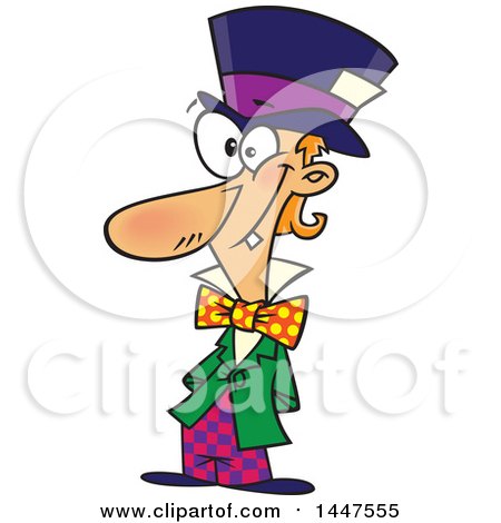 Clipart of a Cartoon Grinning Hatter - Royalty Free Vector Illustration by toonaday