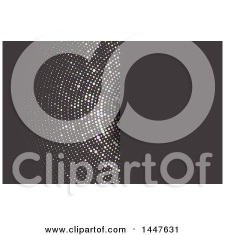 Clipart of a Retro Colorful Halftone Dots on Gray Background or Business Card Design - Royalty Free Vector Illustration by KJ Pargeter