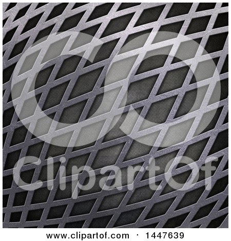 Clipart of a Metal Grid Background Texture - Royalty Free Illustration by KJ Pargeter