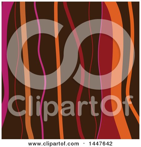 Clipart of a Background of Brown, Pink and Orange Waves - Royalty Free Vector Illustration by KJ Pargeter