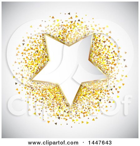 Clipart of a Star on Gold Confetti with Shading - Royalty Free Vector Illustration by KJ Pargeter