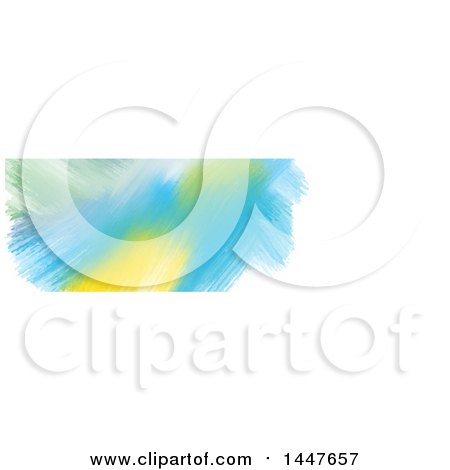 Clipart of a Green Yellow and Blue Watercolor Paint on White Website Header - Royalty Free Vector Illustration by KJ Pargeter