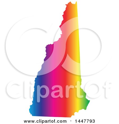Clipart of a Gradient Rainbow Map of New Hampshire, United States of America - Royalty Free Vector Illustration by Jamers