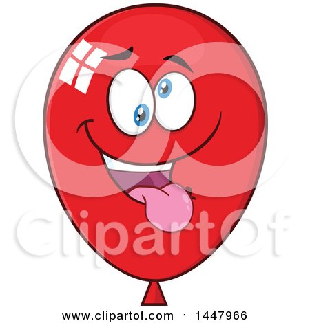 Clipart of a Cartoon Goofy Red Party Balloon Mascot - Royalty Free Vector Illustration by Hit Toon