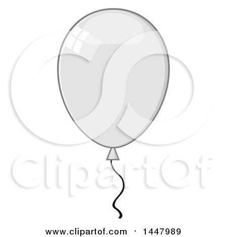 Clipart of a Cartoon White Party Balloon - Royalty Free Vector Illustration by Hit Toon