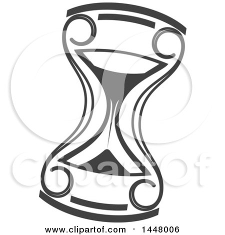 Clipart of a Grayscale Hourglass Timer - Royalty Free Vector Illustration by Vector Tradition SM