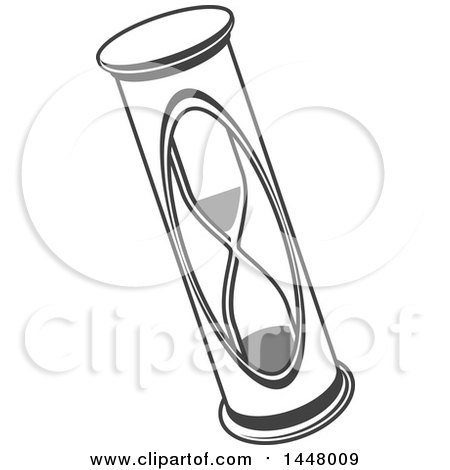 Clipart of a Grayscale Hourglass Timer - Royalty Free Vector Illustration by Vector Tradition SM