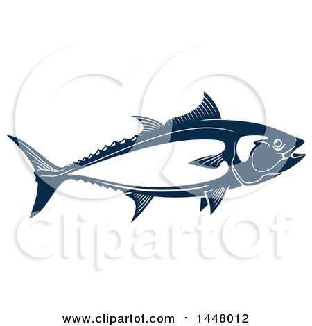 Clipart of a Navy Blue Tuna Fish - Royalty Free Vector Illustration by Vector Tradition SM