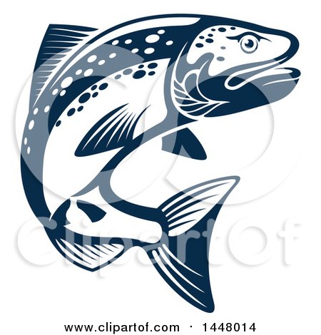 Clipart of a Navy Blue Salmon Fish - Royalty Free Vector Illustration by Vector Tradition SM