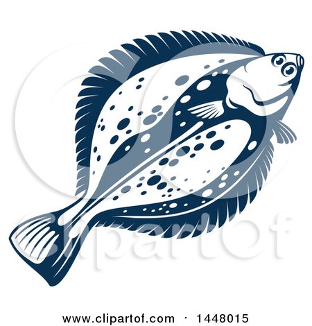 Clipart of a Navy Blue Flounder Fish - Royalty Free Vector Illustration by Vector Tradition SM