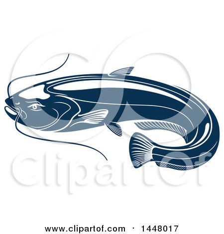 Clipart of a Navy Blue Sheatfish - Royalty Free Vector Illustration by Vector Tradition SM