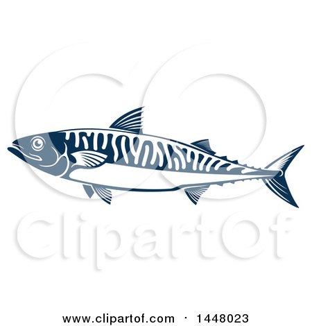 Clipart of a Navy Blue Mackerel Fish - Royalty Free Vector Illustration by Vector Tradition SM
