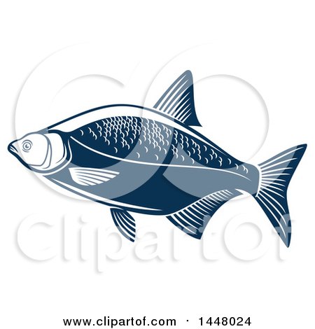 Clipart of a Navy Blue Bream Fish - Royalty Free Vector Illustration by Vector Tradition SM