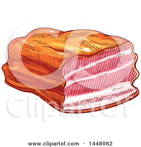 Clipart of a Sketched Beef Brisket - Royalty Free Vector Illustration by Vector Tradition SM